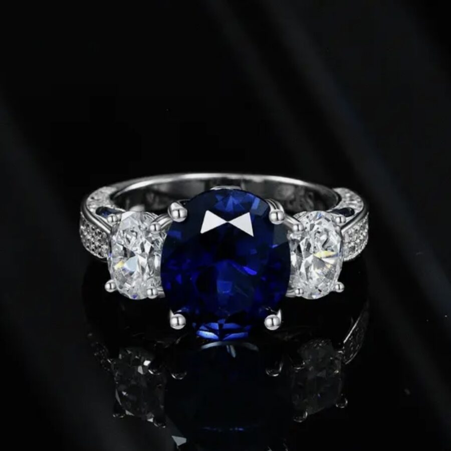 LC BLUE and WHITE SAPPHIRE RING - Image 3