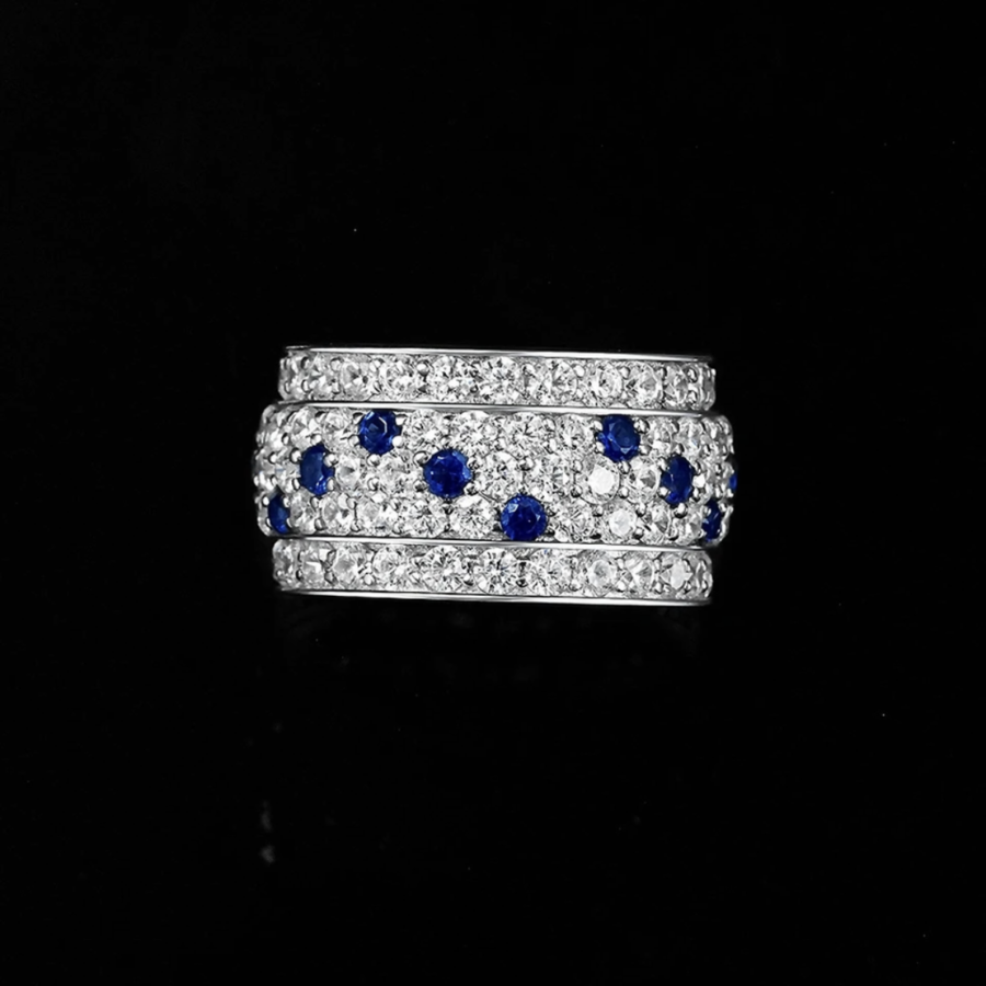 WHITE AND BLUE SAPPHIRE ETERNITY RING - Image 3