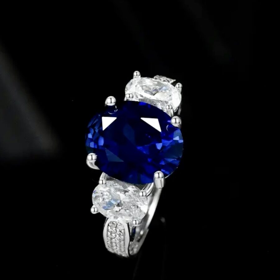 LC BLUE and WHITE SAPPHIRE RING - Image 2