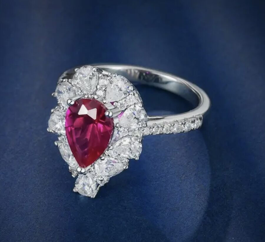 LC RUBY AND WHITE SAPPHIRE COCKTAIL RING - Image 3