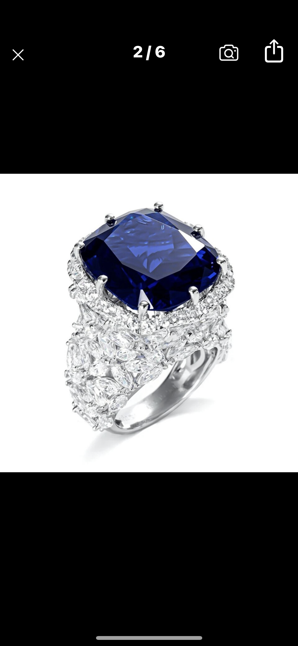 Stunning LC Blue and White Sapphire Cocktail Ring.
