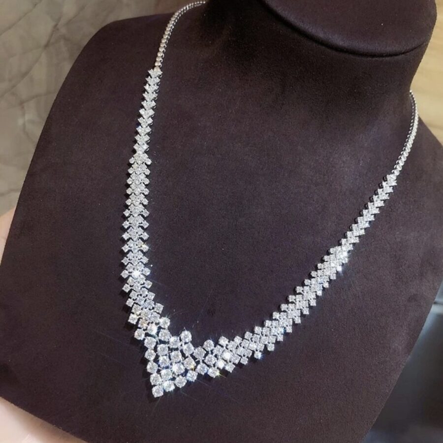 Dubai Inspired Natural Diamond Necklace in 18kt White Gold - Image 4