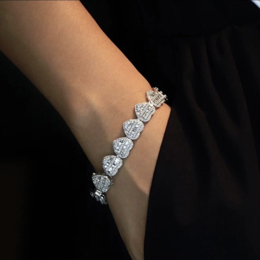 "Love- Infinity Bracelet" Diamonds Set in 18kt White Gold - Image 2